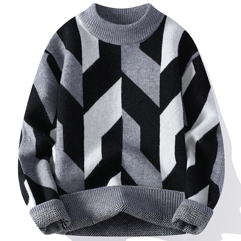 Lazaro geometrisk strikket genser