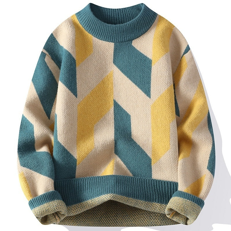 Lazaro geometrisk strikket genser