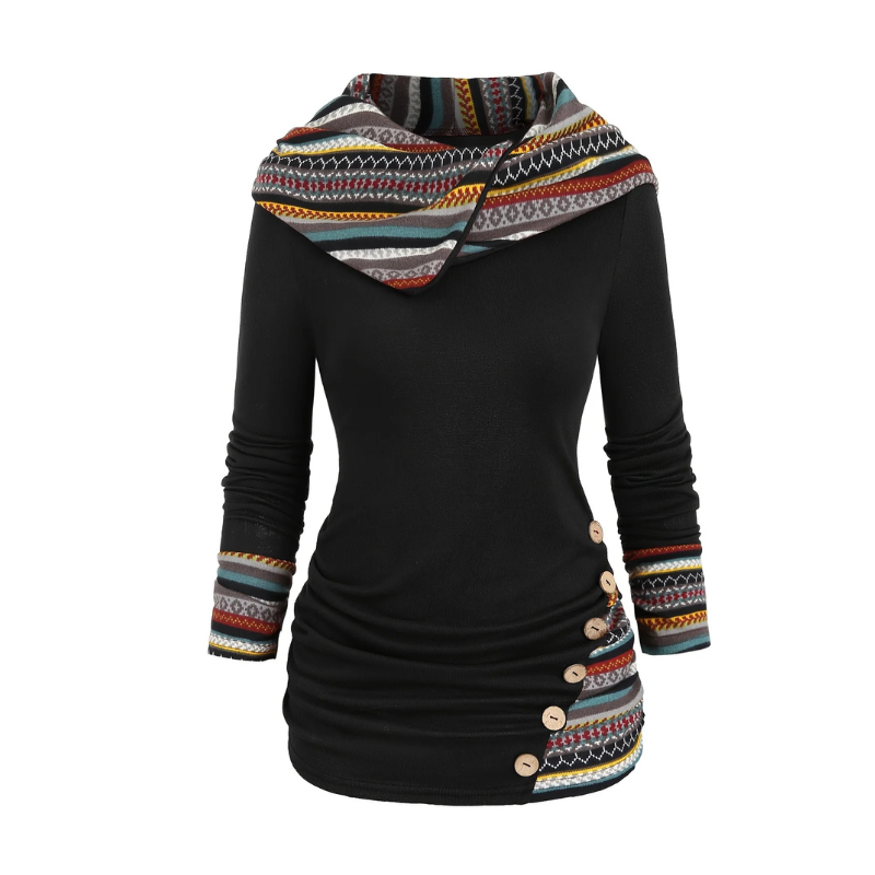 SIERRA Boho Patchwork Hoodie