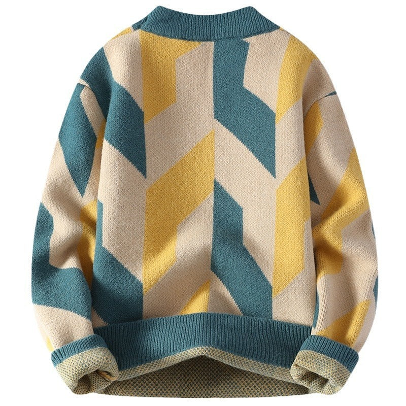 Lazaro geometrisk strikket genser