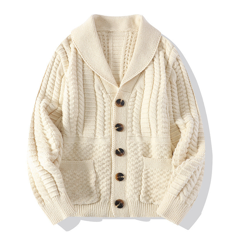 Herre genser cardigan langermet frakk