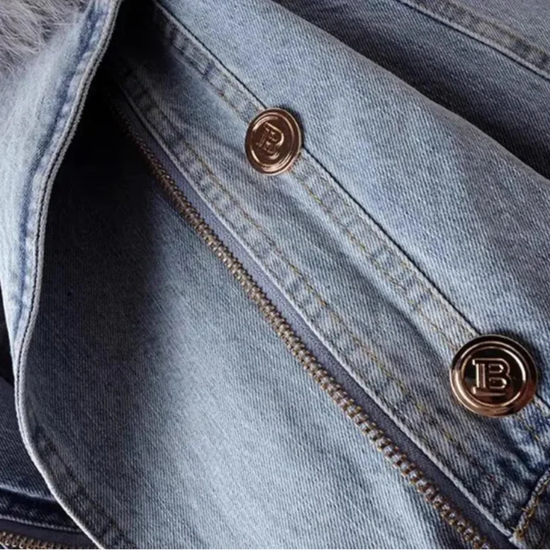 Monroe fur krage denimjakke