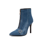 Denim spenne bootie