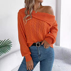 Breeze Knit Off-Shoulder Genser