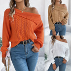 Breeze Knit Off-Shoulder Genser