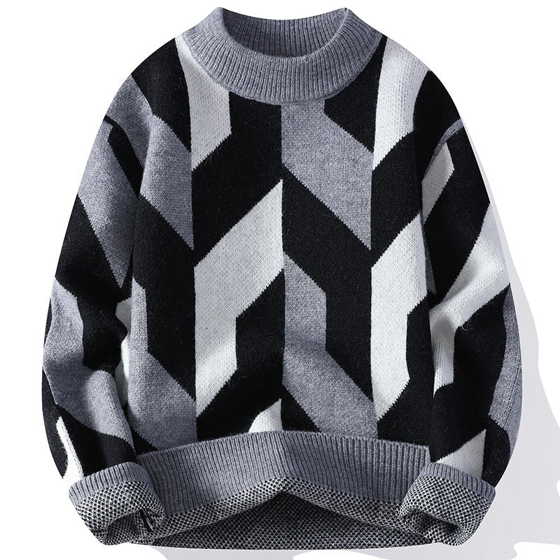 Lazaro geometrisk strikket genser