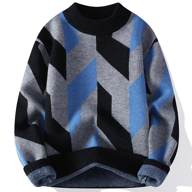 Lazaro geometrisk strikket genser