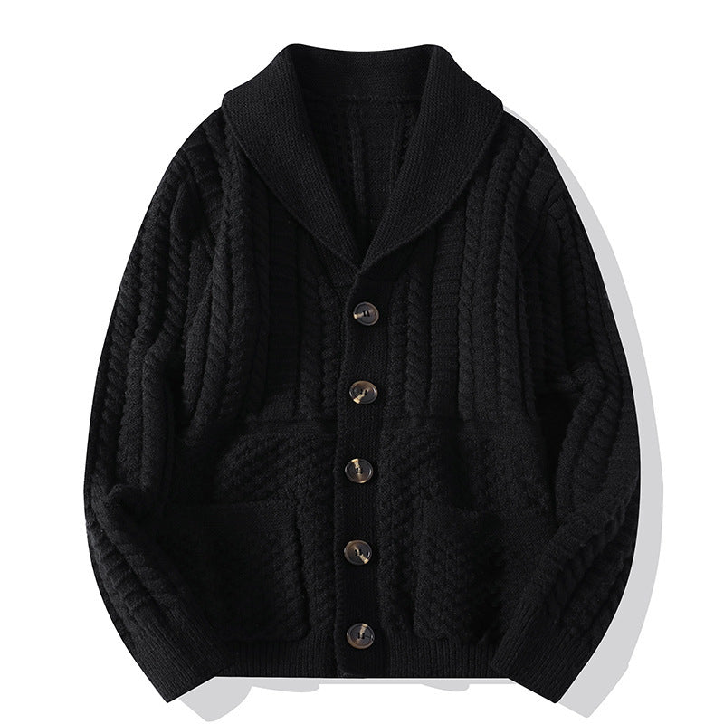 Herre genser cardigan langermet frakk