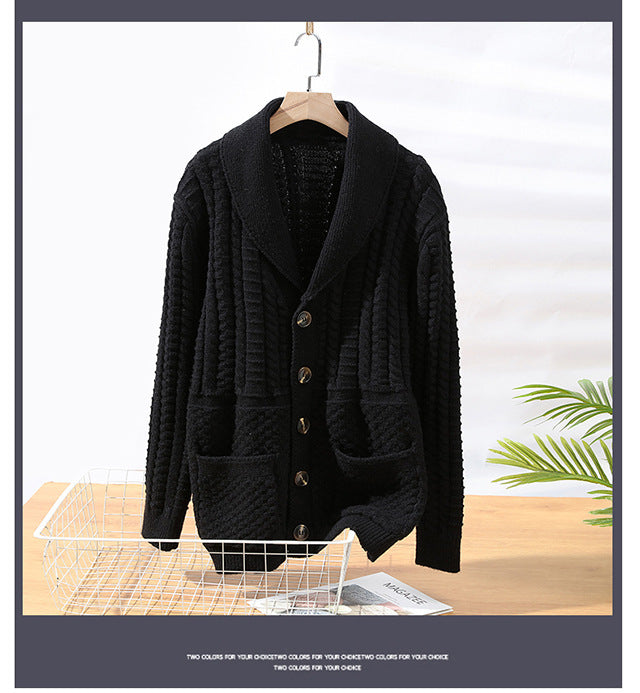 Herre genser cardigan langermet frakk