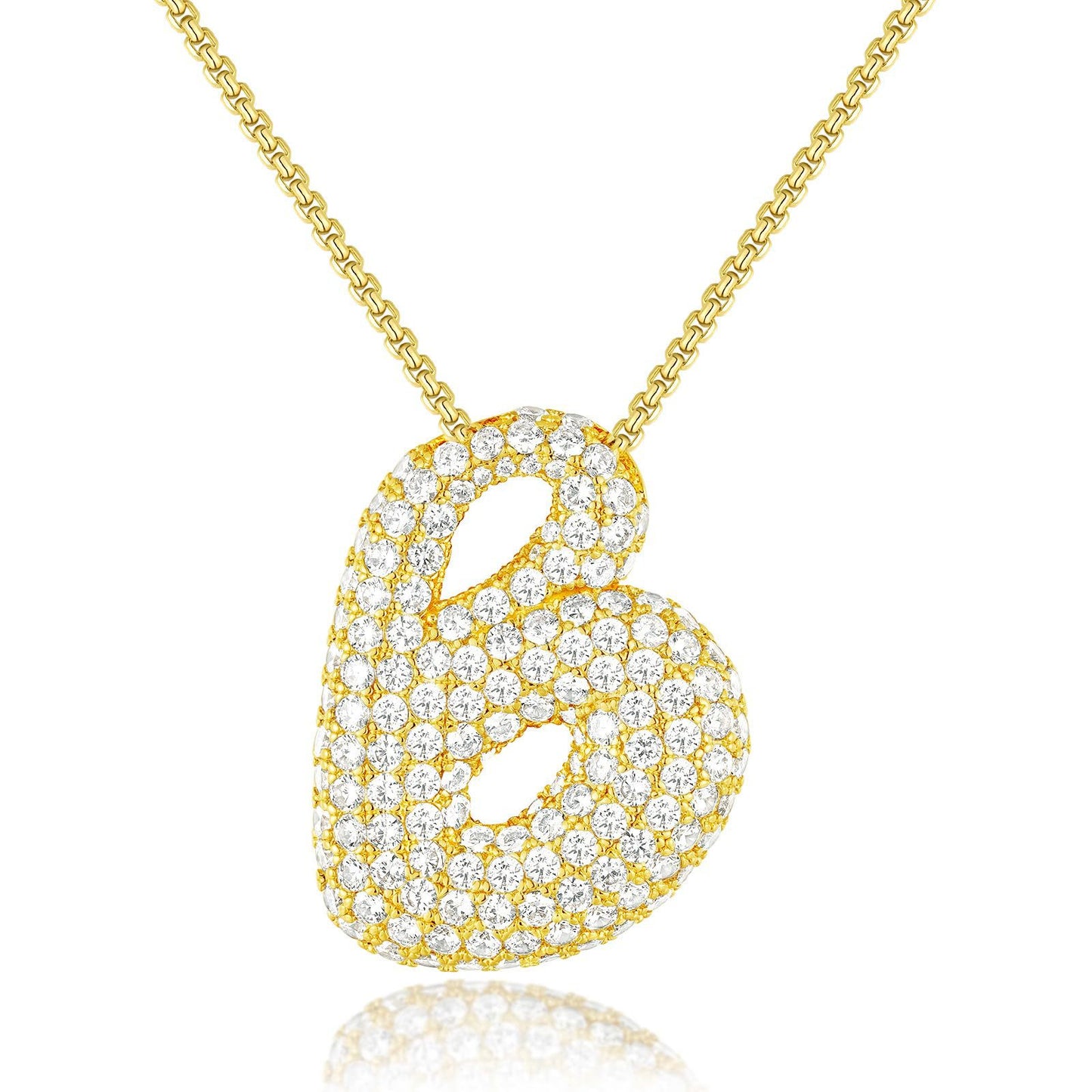 Bubble Initial Diamond Necklace