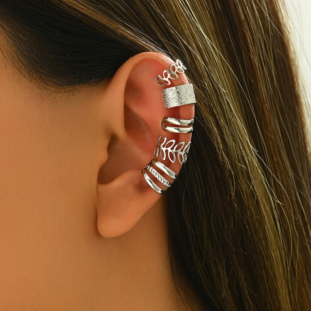 Set of 5 Classic And Elegant Ear Cuffs Designed in a Trendy European And American Style for Women